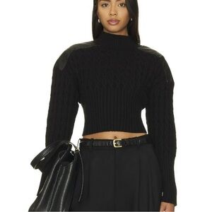 NWOT - REVOLVE Central Park West Khloe Cable Turtleneck Sweater In Black - Small